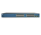 Cisco WS-C3560E-24PD-E Catalyst 3560E Series 24 10/100/1000 PoE ports + 2 X2-based 10 Gigabit Ethernet ports, 128-Gbps wire rate, nonblocking switching fabric capacity, Field-replaceable 750WAC power supply and fan tray, 420W available for Enhanced PoE, allowing > 15.4W to all 24 ports, 1-RU fixed configuration multilayer switch, IPv6WS-C