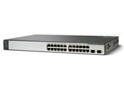 Cisco WS-C3750V2-24PS-E Catalyst 3750v2 Series 24 Ethernet 10/100 ports and 2 SFP-based Gigabit Ethernet ports, 32-Gbps, wire rate backplane, 370W available for PoE, allowing 15.4W to all ports, 1RU fixed-configuration, multilayer switch, IPv6